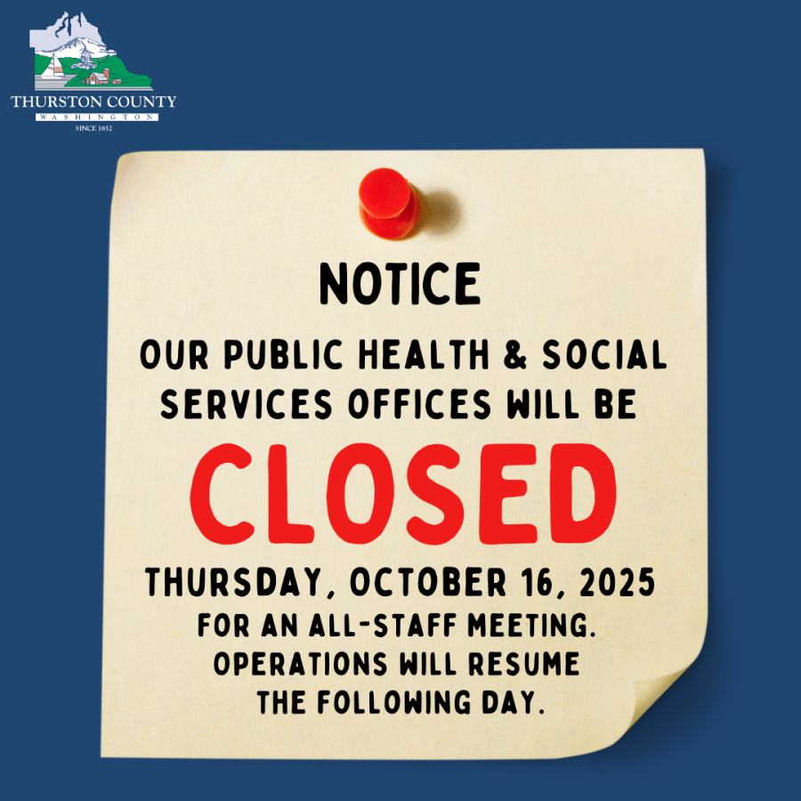Public Health and Social Services will be CLOSED to the public